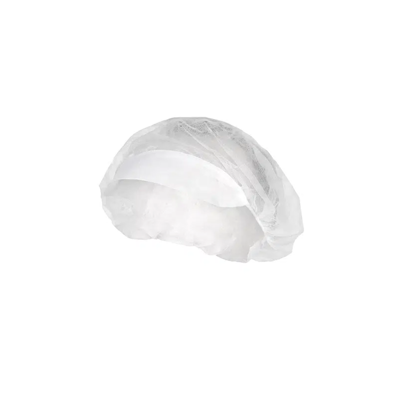 Weiße Vlieshaube mit Visier, 100 Stück