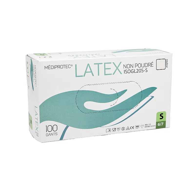 Gants latex non poudrés