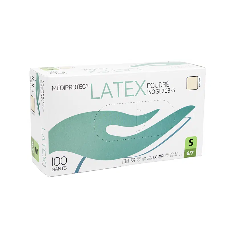 Gants latex poudrés
