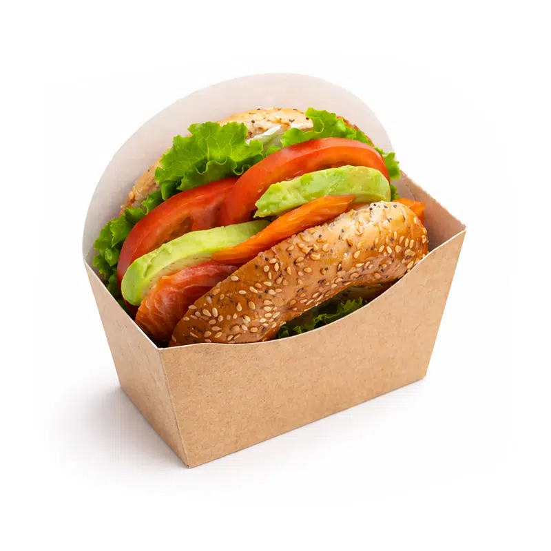 Boite à bagel carton marron 12 x 4,5 x 12 cm par 100