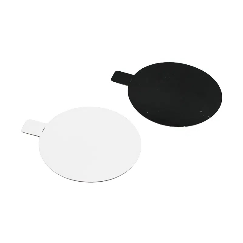Round Base with White/Black Tab, Ø8 cm, Pack of 200
