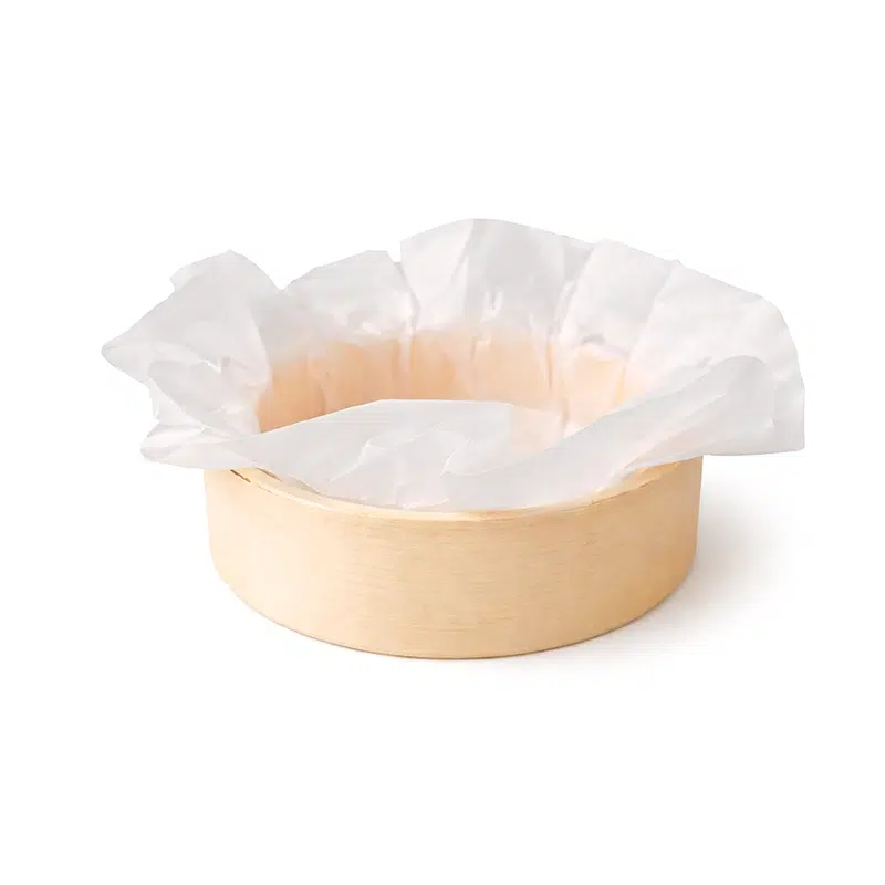 Forma de madeira para forno 235 ml com papel, pack de 10