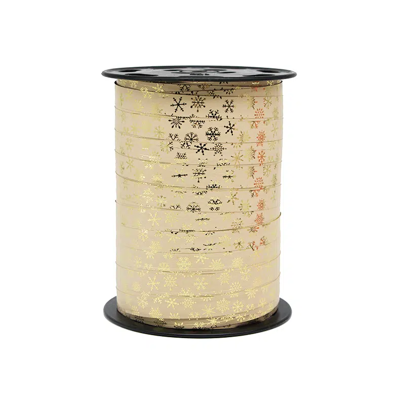 Gold snowflake curling ribbon 10 mm x 225 m