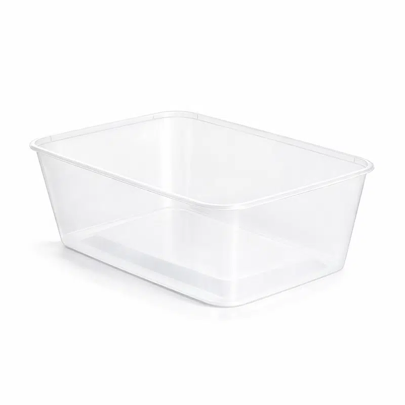 Envase apto para microondas + tapa inyectada de plástico PP 1000 ml por 50