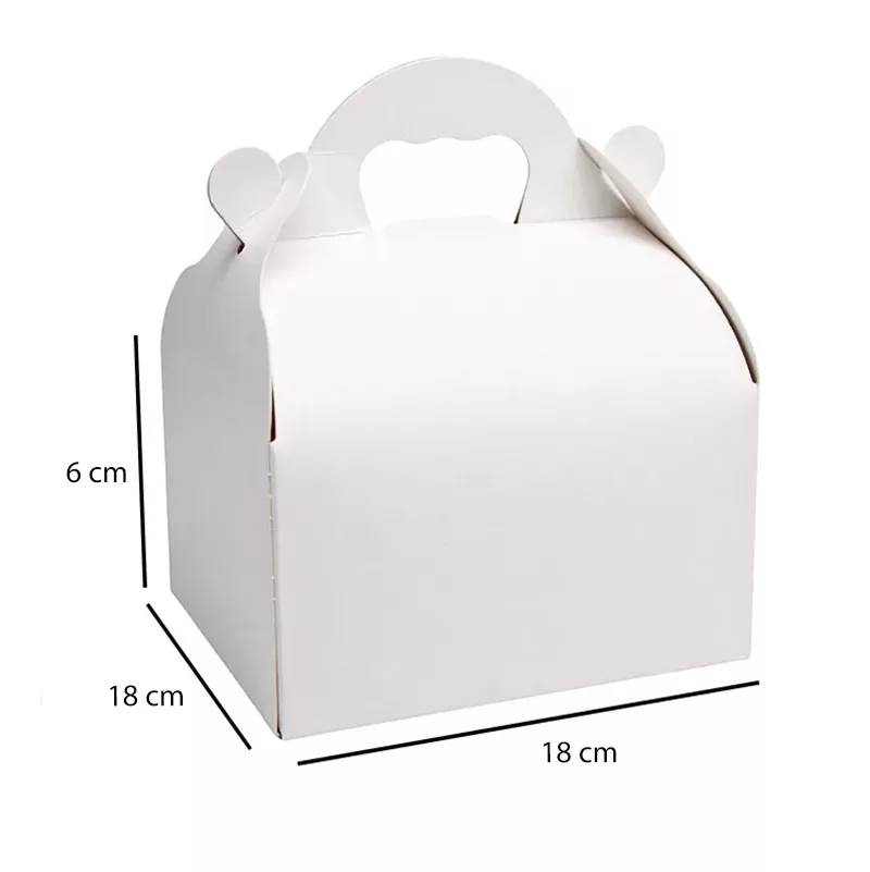Caissette pâtissière blanche à poignée