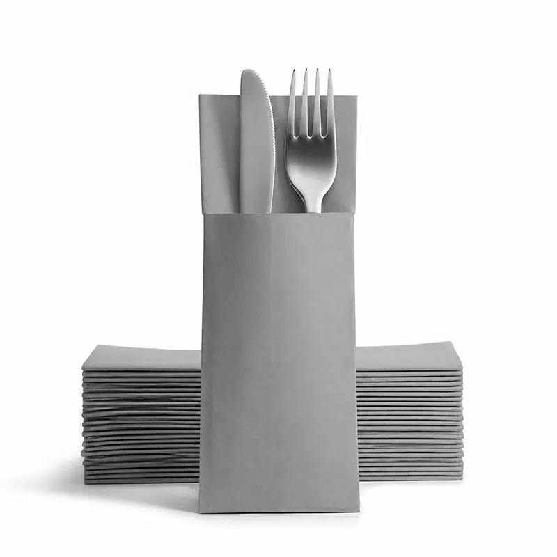Funda para cubiertos gris 2 capas 40 x 40 cm 50