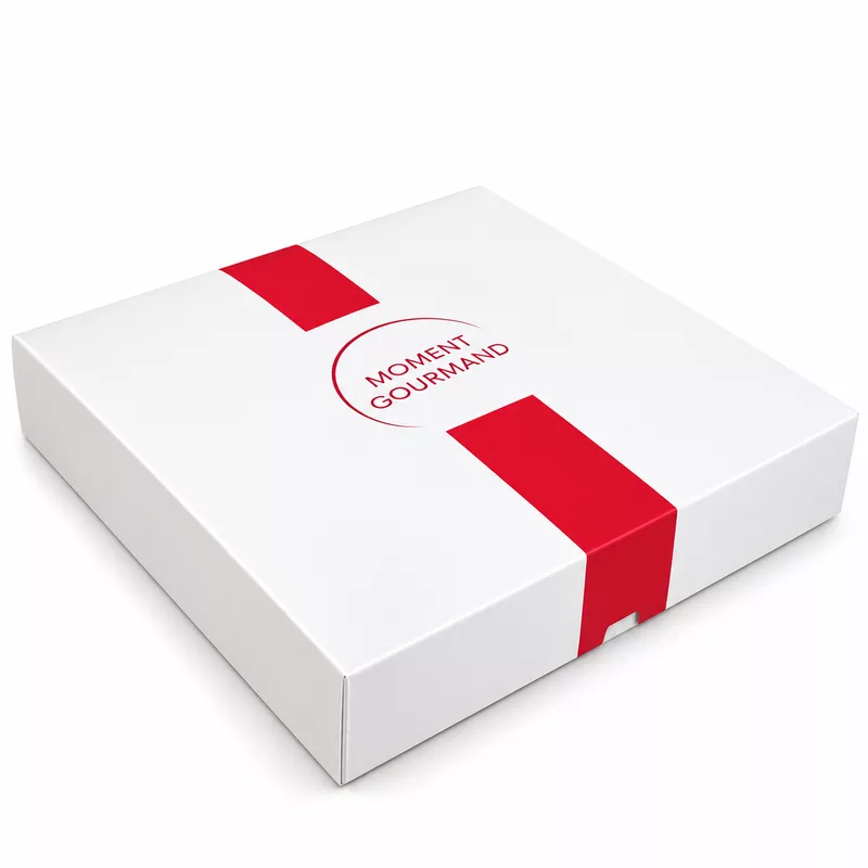 Bunte Gebäckschachtel aus Karton Moment Gourmand 33 x 5 cm, 50 Stück