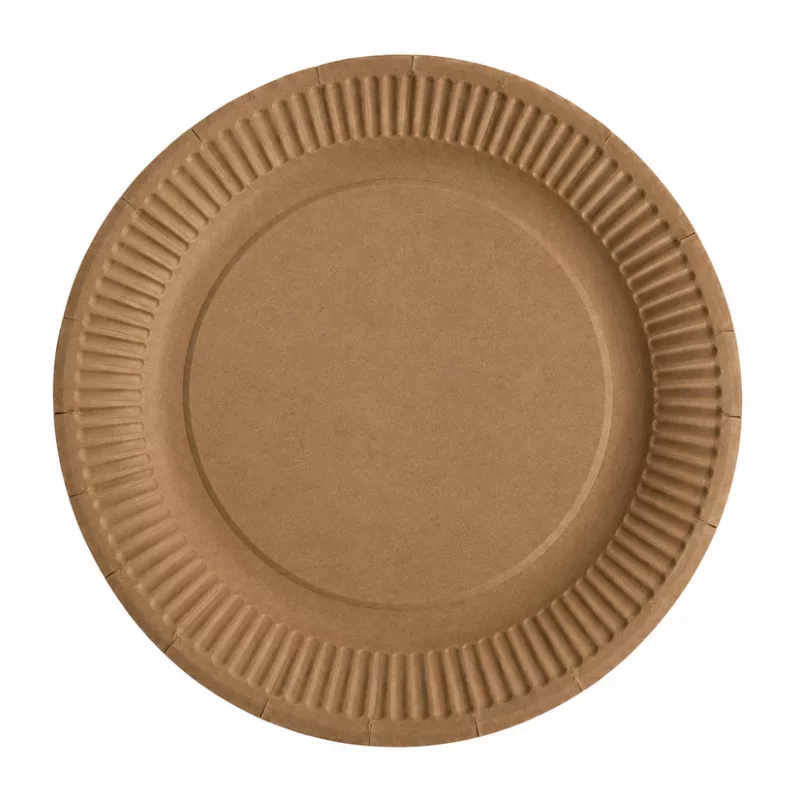 Assiette kraft ronde carton 23 cm par 50