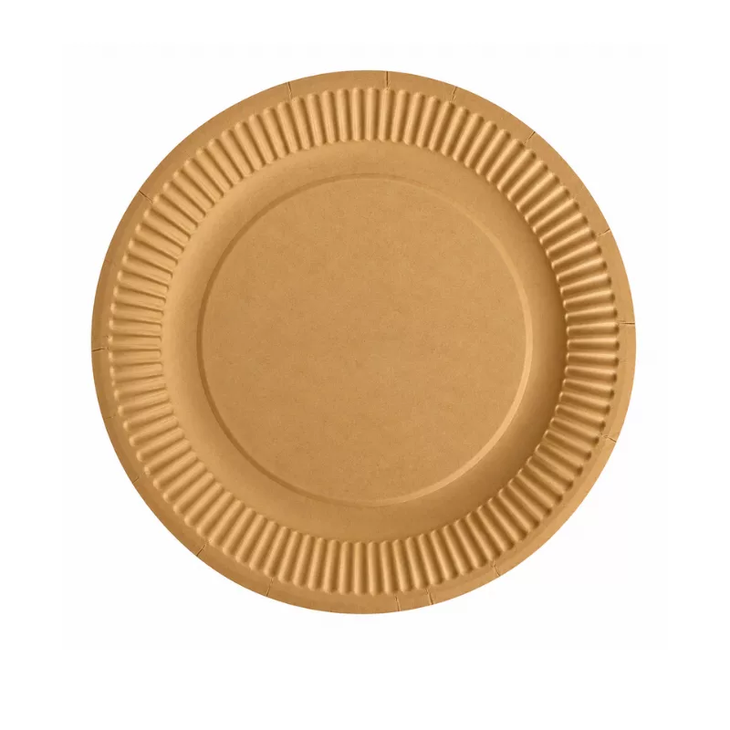 Round kraft cardboard plate 18 cm, pack of 50