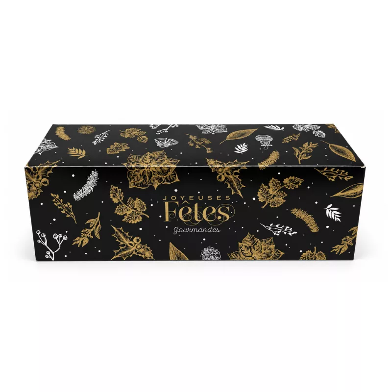 Bûche-Schachtel Joyeuses Fêtes 35 x 11 x 10 cm, 25 Stück