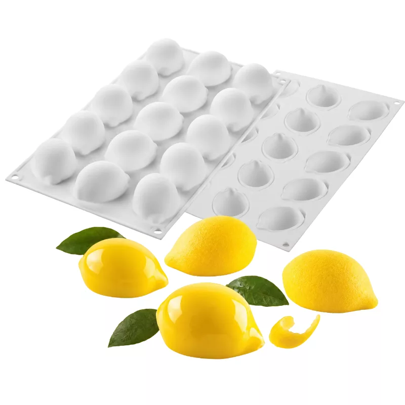 Moule silicone citron trompe-l&rsquo;œil 15 empreintes – Limone & Lime 30 – Silikomart