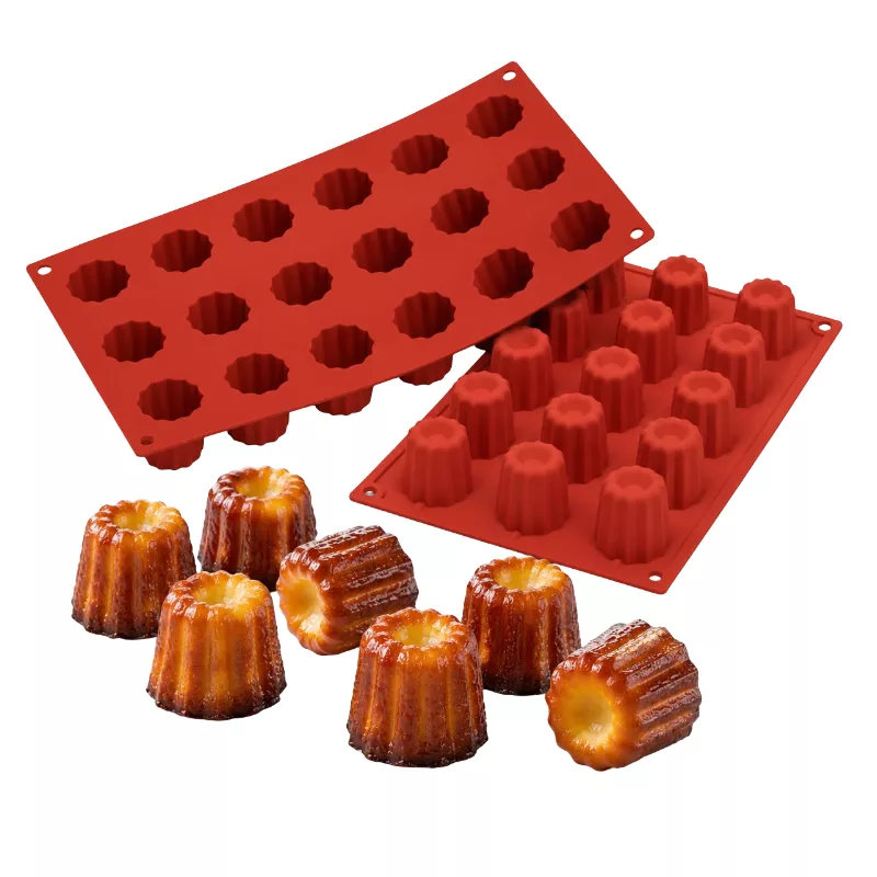Moule 18 mini cannelés bordelais silikomart – Ø 3,5 × H 3,5 cm