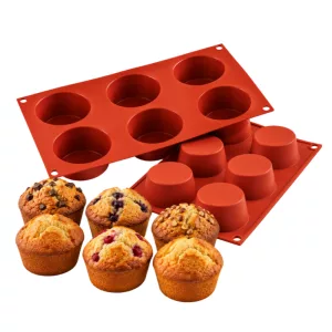 Moule à muffins en silicone 6 empreintes – Ø 7 cm – H 4 cm