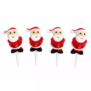 Décoration bûche Père Noël sur tige par 50